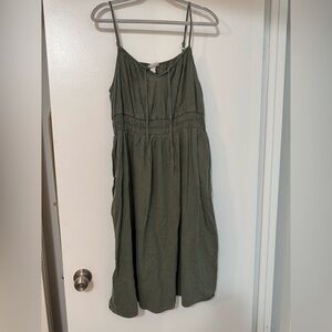 Olive Linen Dress